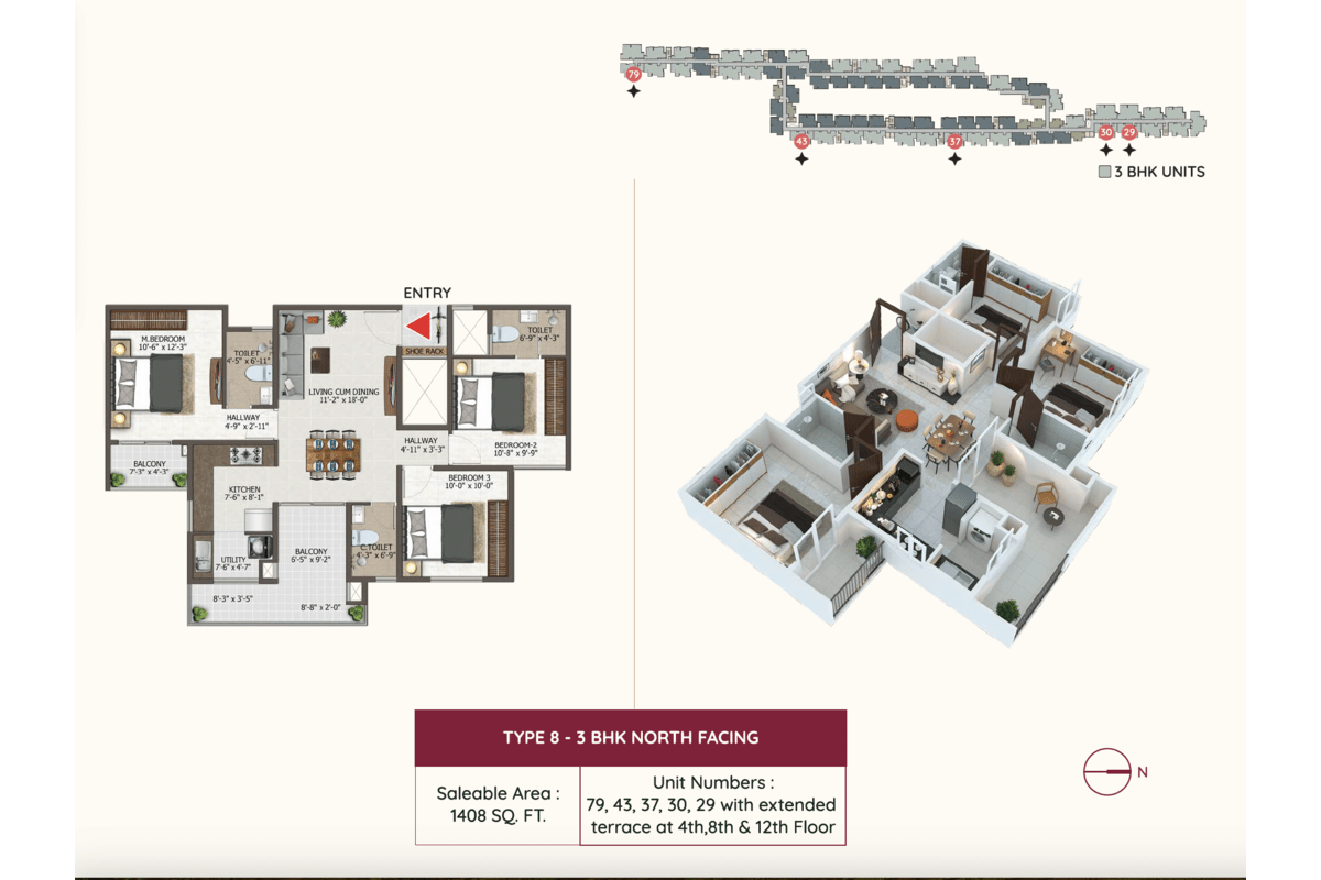 Sowparnika Euphoria 3bhk Floor Plan