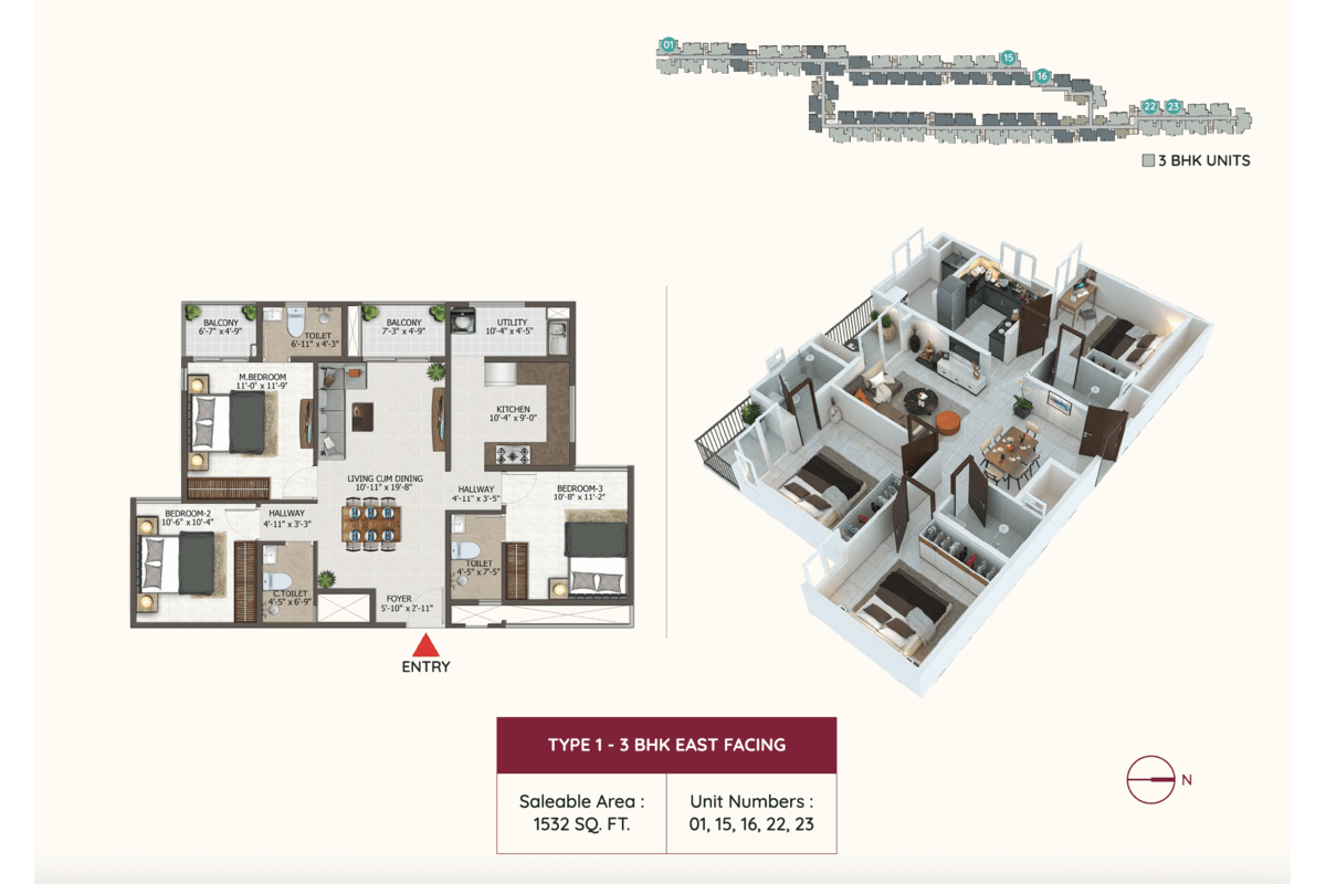 Sowparnika Euphoria 3bhk Floor Plan