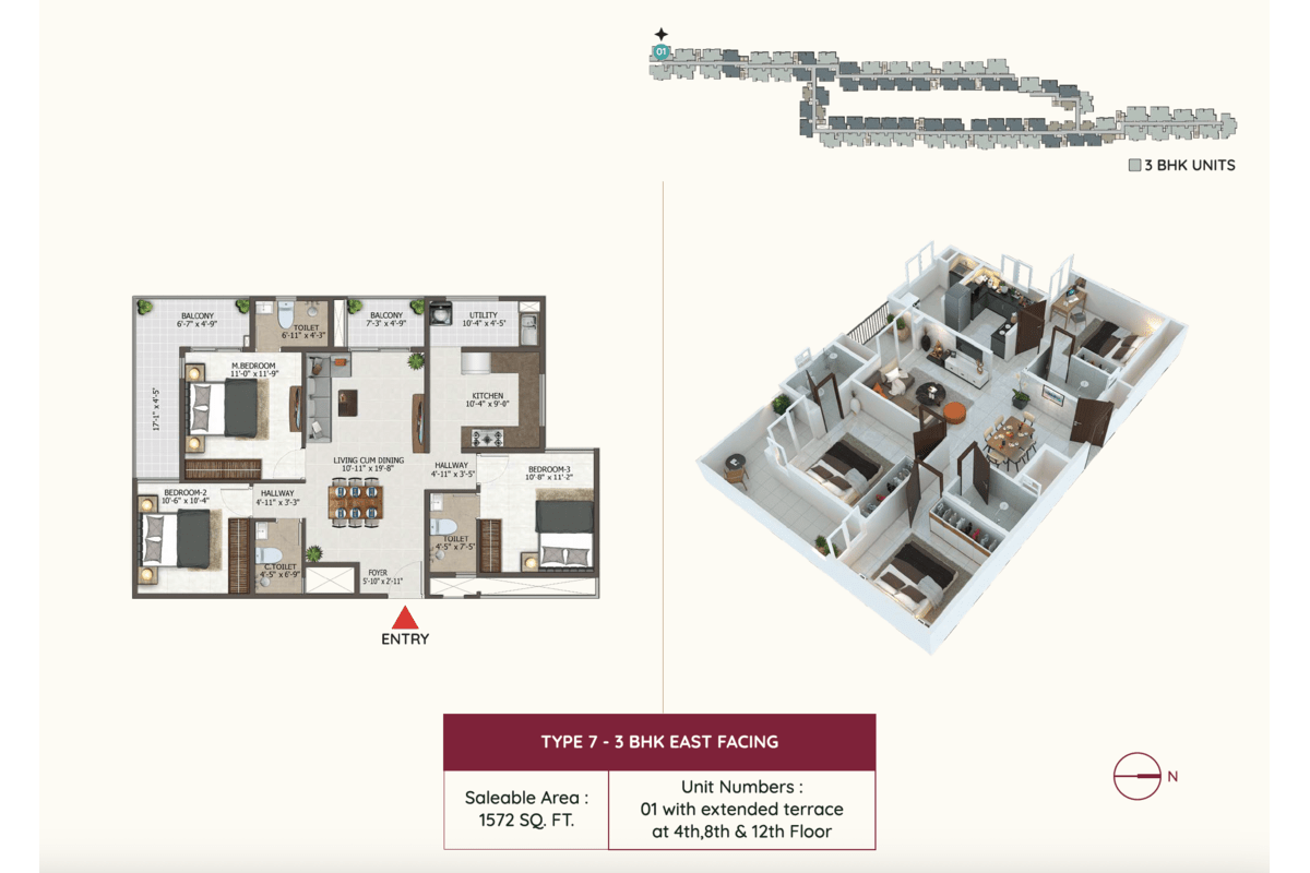 Sowparnika Euphoria 3bhk Floor Plan